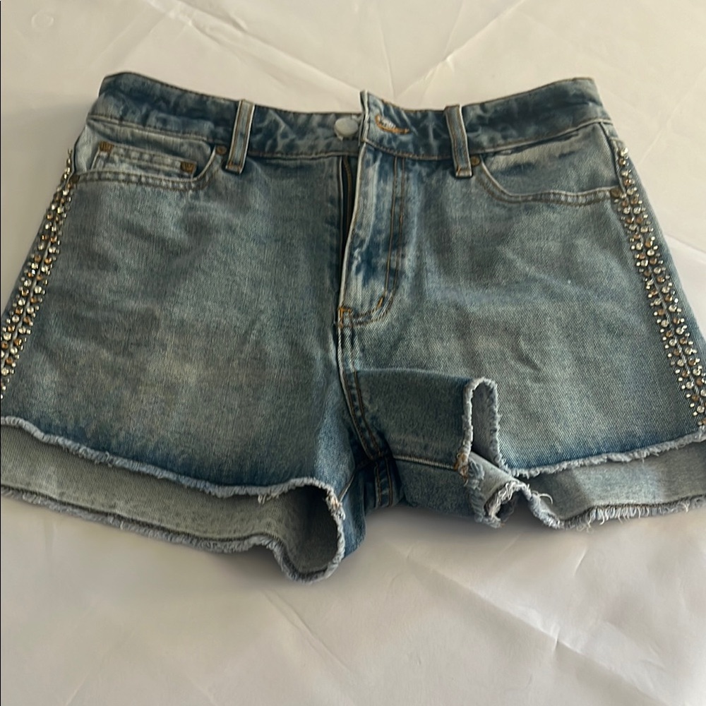 VENUS Blue Jean Shorts with Studded Sides